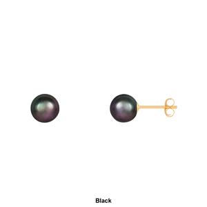 Splendid Pearls 14kt. Gold 6mm Round Pearl Stud Earrings alternate view