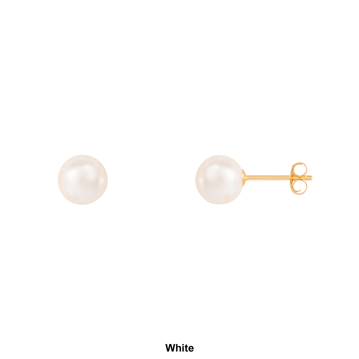 Splendid Pearls 14kt. Gold 6mm Round Pearl Stud Earrings