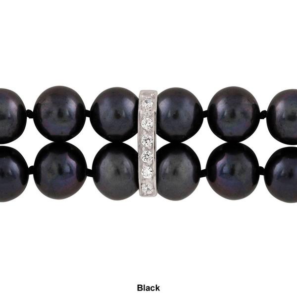 Splendid Pearls Sterling Silver Double Row Pearl Bracelet alternate view