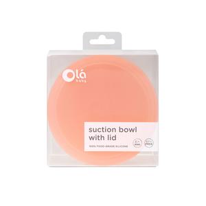 Olababy Silicone Suction Bowl with Lid - Coral alternate view