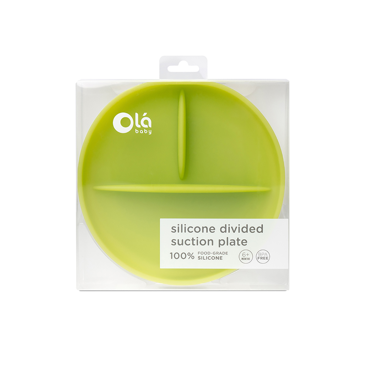 Olababy Silicone Divided Suction Plate - Kiwi
