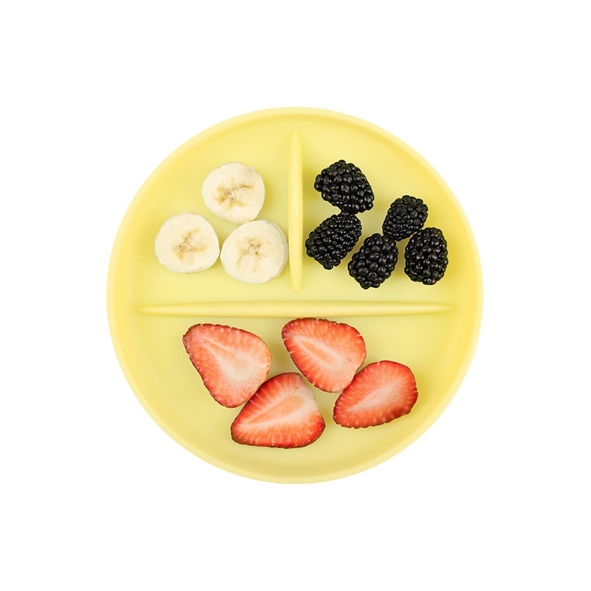 Olababy Silicone Divided Suction Plate - Lemon