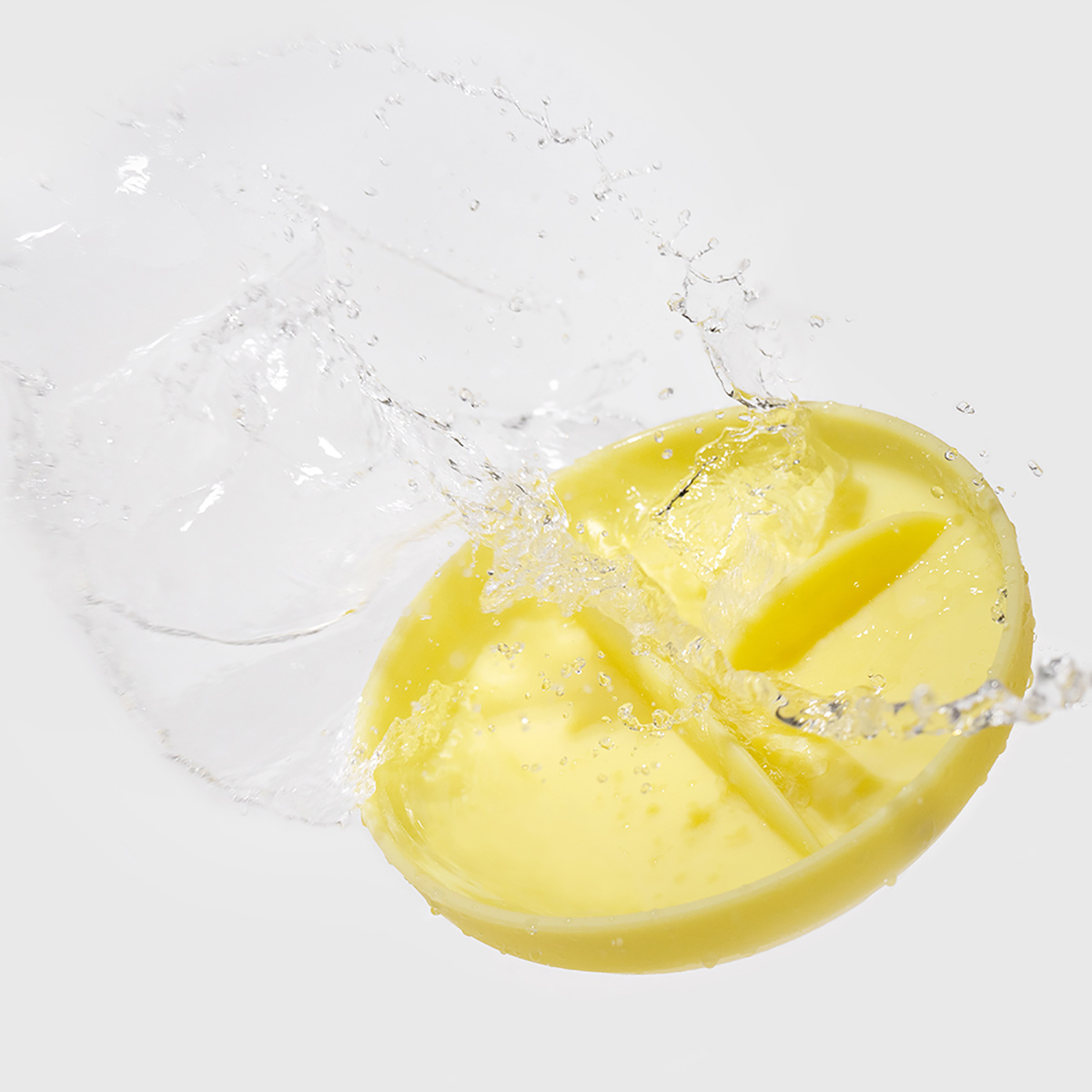 Olababy Silicone Divided Suction Plate - Lemon