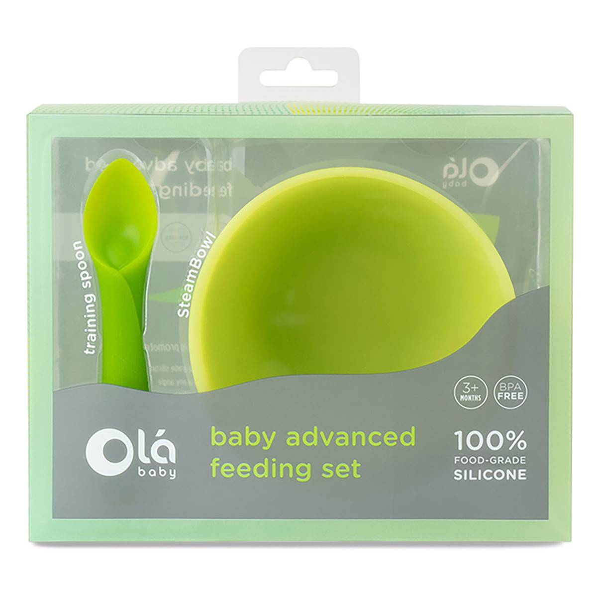 Olababy 2pc. Advanced Feeding Steam Bowl And Spoon Set - Mint
