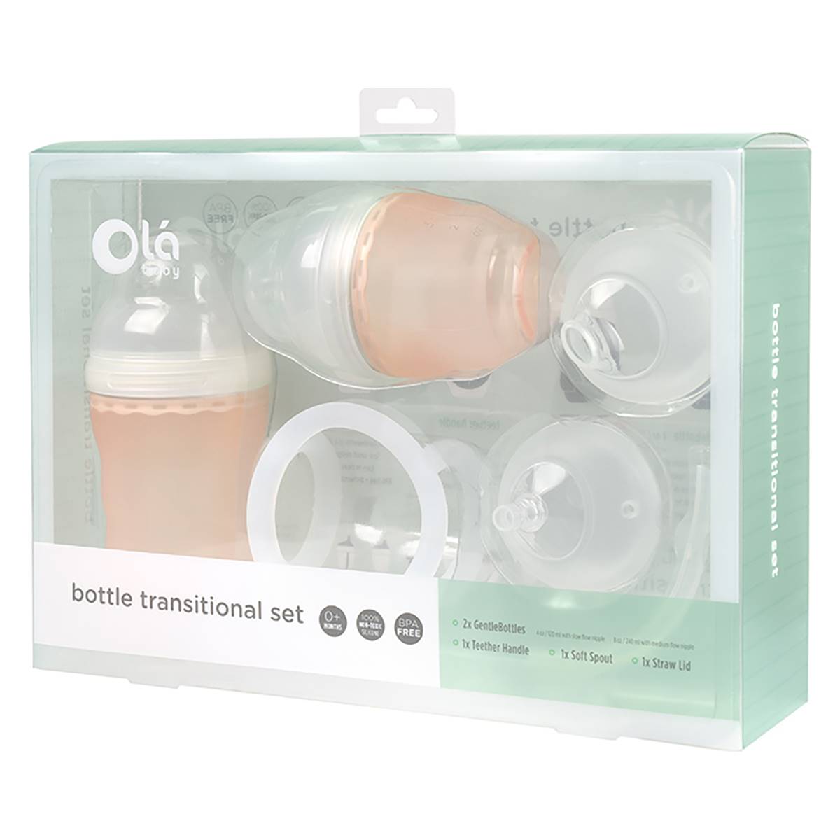 Olababy 7pc. GentleBottle Transitional Set - Frost/Coral