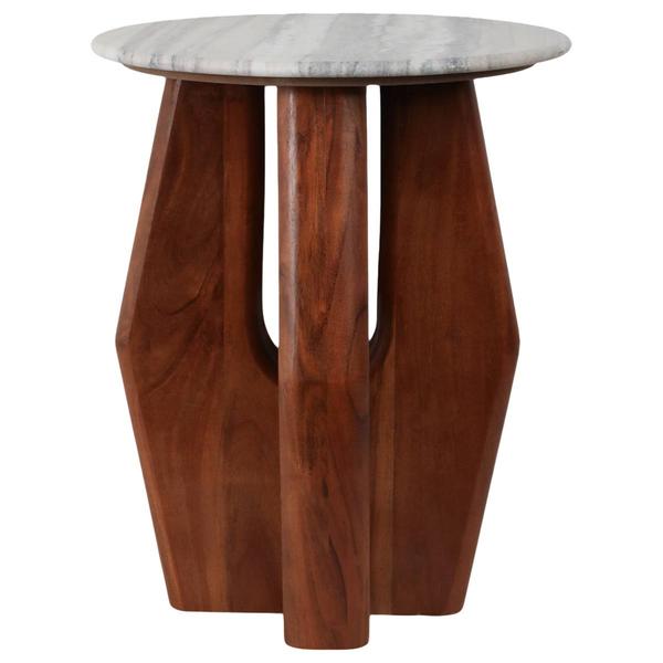 Sagebrook Home 20in. Curved Legs Marble Top Accent Table