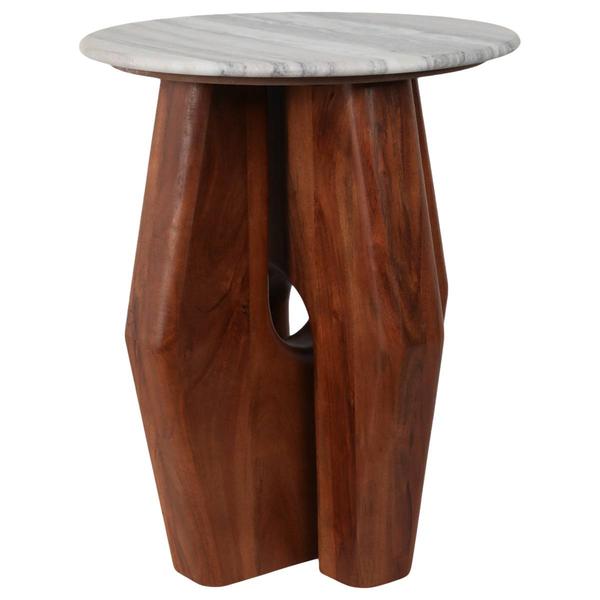 Sagebrook Home 20in. Curved Legs Marble Top Accent Table alternate view