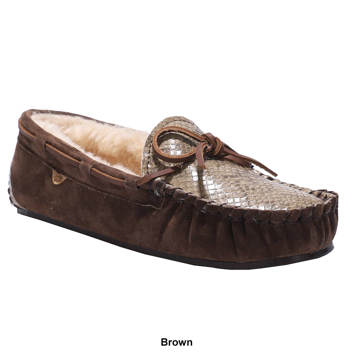 Womens LAMO Sheepskin Britain Moc II Snake Moccasins