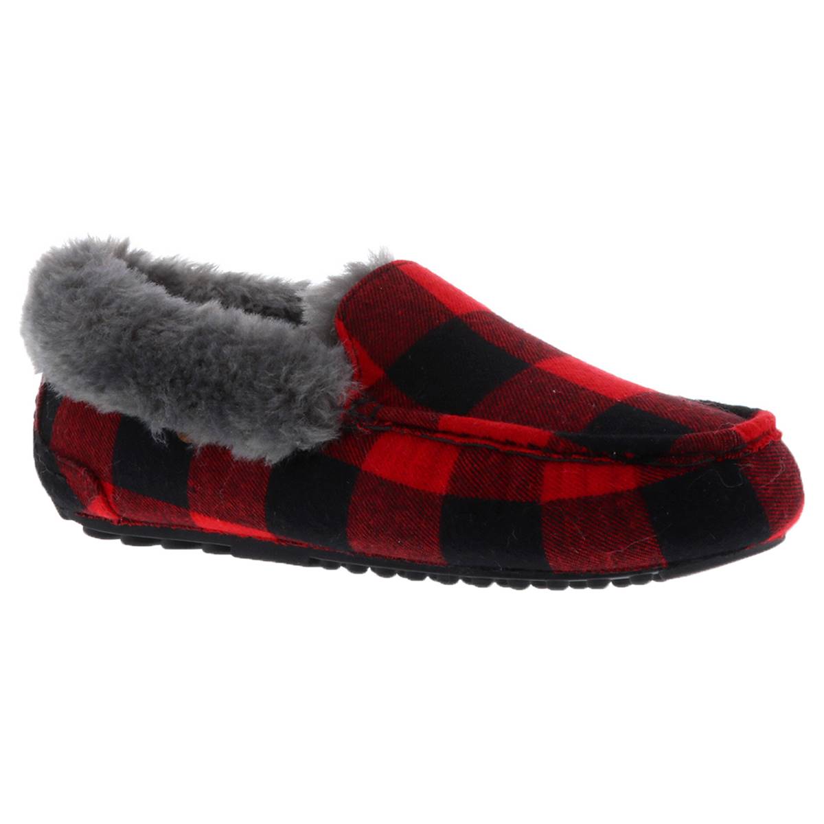 Womens LAMO Sheepskin Aussie Moc Buffalo Plaid Moccasins