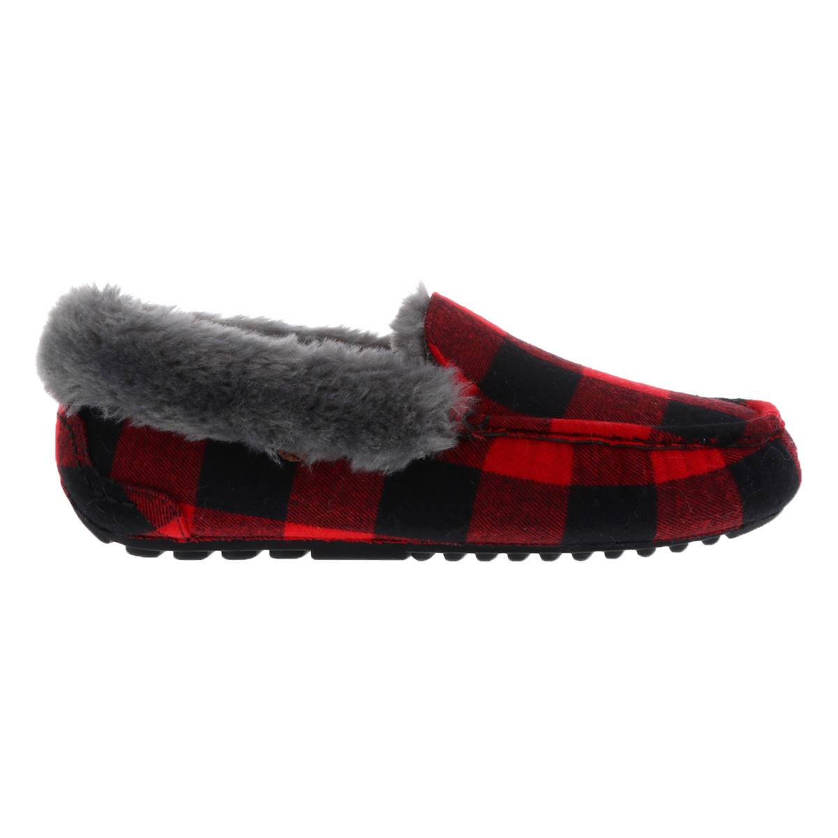 Womens LAMO Sheepskin Aussie Moc Buffalo Plaid Moccasins