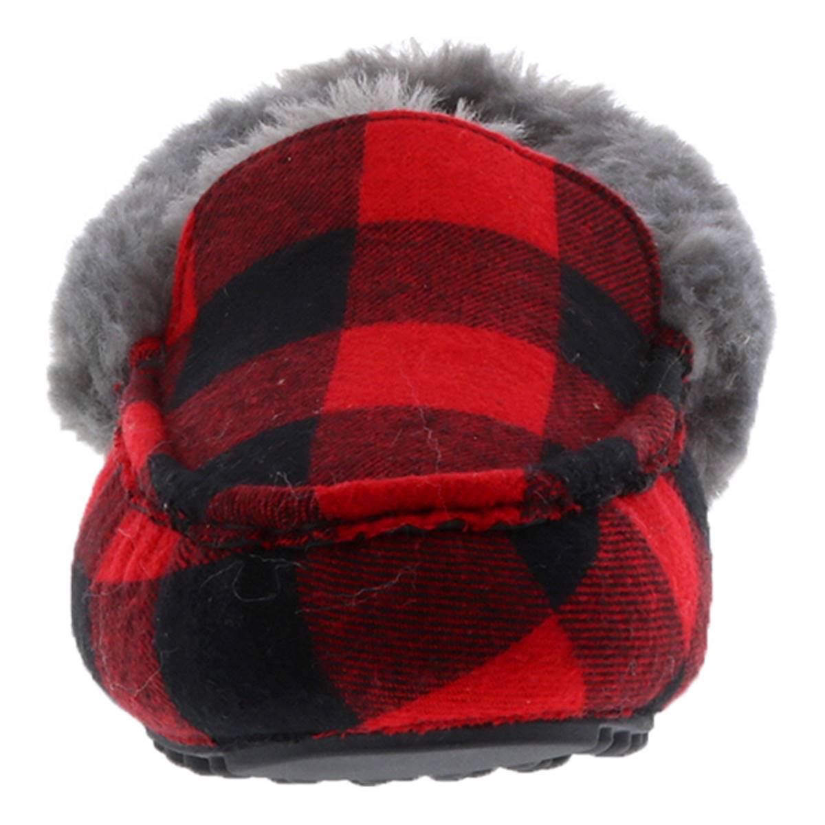 Womens LAMO Sheepskin Aussie Moc Buffalo Plaid Moccasins