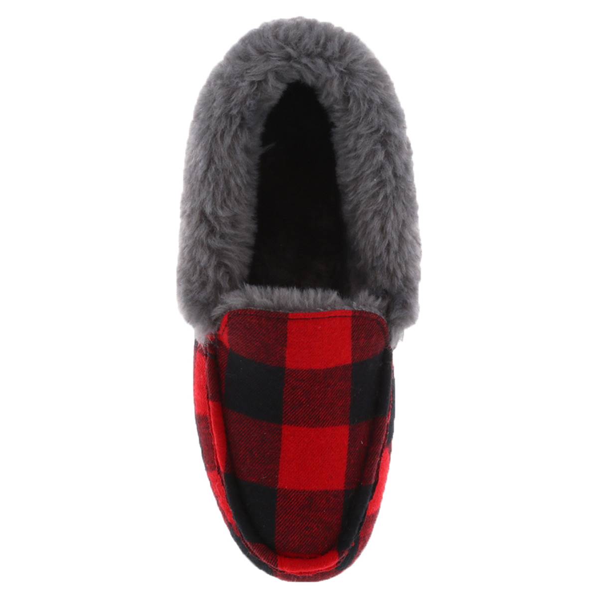 Womens LAMO Sheepskin Aussie Moc Buffalo Plaid Moccasins