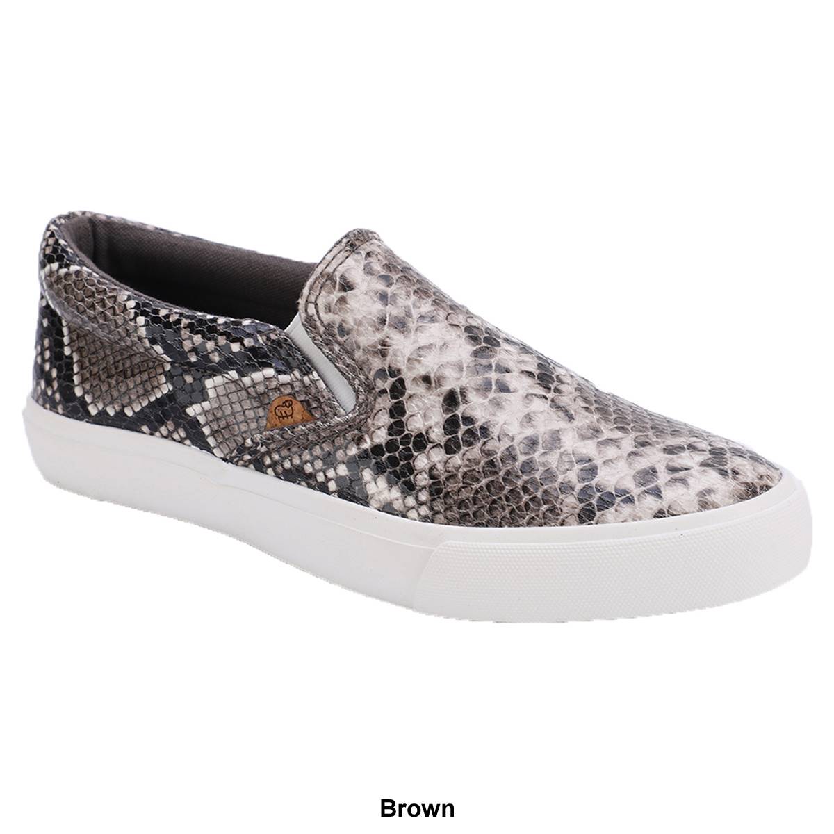 Womens LAMO Sheepskin Piper Slip-On Snakeskin Fashion Sneakers