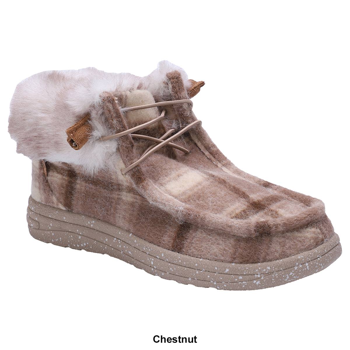 Womens LAMO Sheepskin Cassidy Plaid Ankle Boots