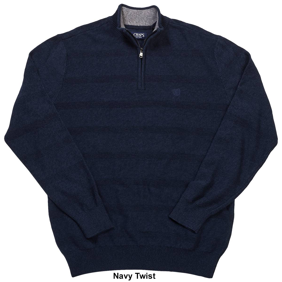 Mens Big & Tall Chaps Textured 1/4 Zip Sweater