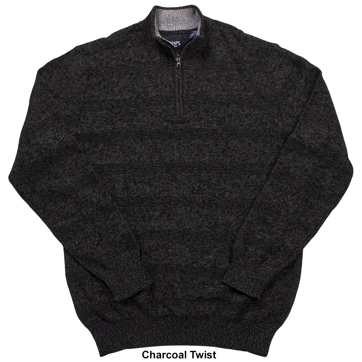 Mens Big & Tall Chaps Textured 1/4 Zip Sweater