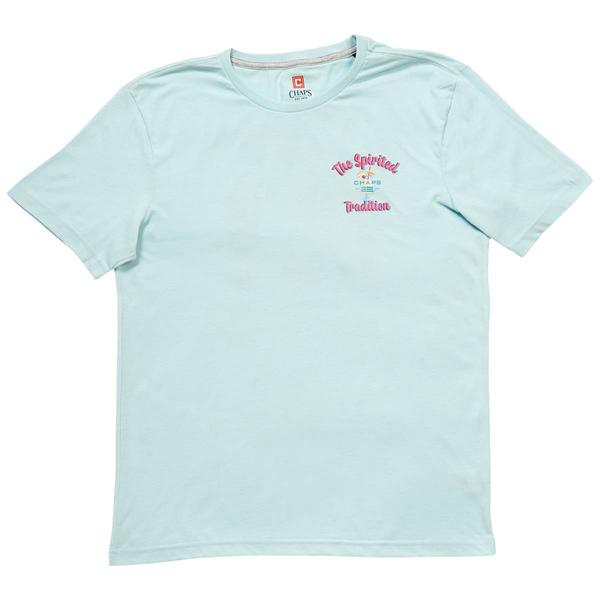 Mens Chaps Parrots Short Sleeve Tee - Crystal Blue