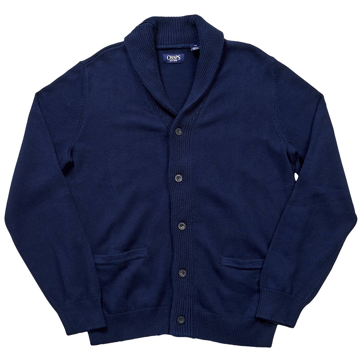 Mens Chaps Solid Cable Cardigan