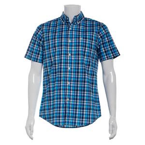 Mens Chaps Short Sleeve Stretch Button Down Shirt - Aqua Blue