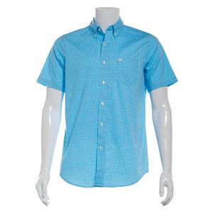 Mens Chaps Short Sleeve Checkered Plaid Button Down Shirt