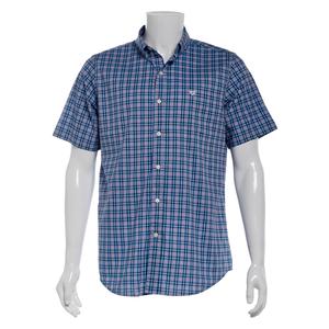 Mens Chaps Short Sleeve Stretch Button Down Shirt - Dusk Blue