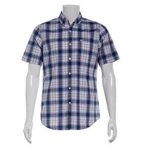 Mens Chaps Short Sleeve Stretch Button Down Shirt - Faded Blue