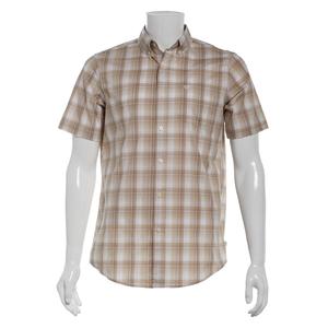Mens Chaps Short Sleeve Stretch Button Down Shirt - Khaki