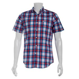 Mens Chaps Short Sleeve Stretch Button Down Shirt - Red/Multi