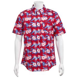 Mens Chaps Cotton Floral Button Down Shirt - Garnet alternate view