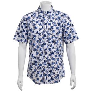 Mens Chaps Cotton Palm Tree Button Down Shirt - White alternate view