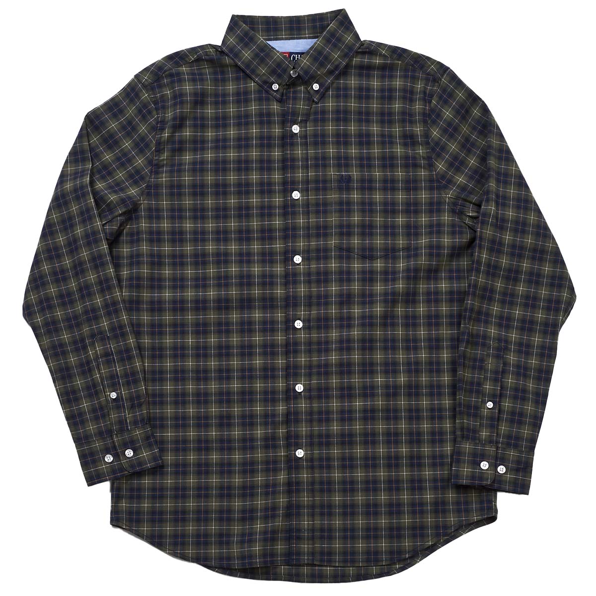 Mens Chaps Long Sleeve Plaid Button Down Shirt - Forest Green