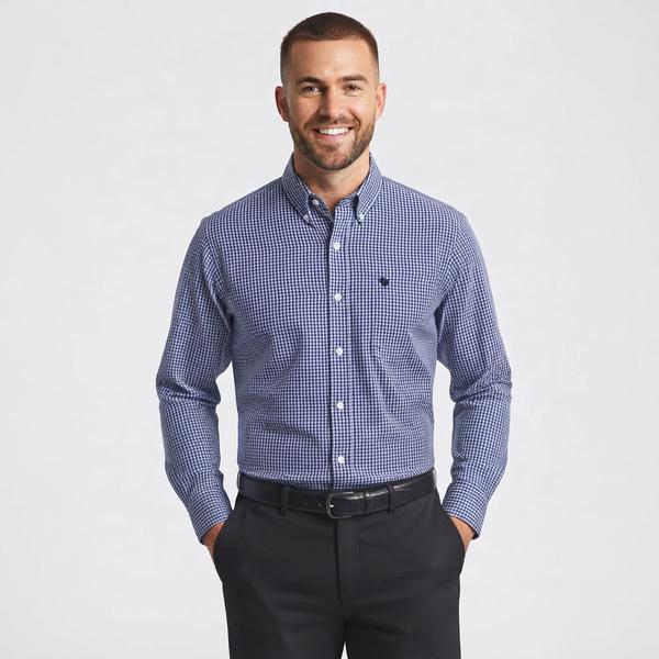 Mens Chaps Long Sleeve Stretch Plaid Button Down - Lightening