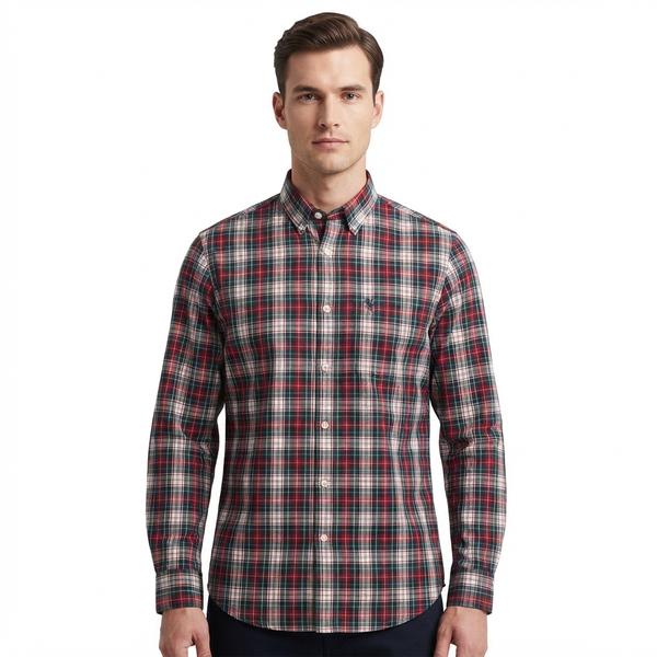 Mens Chaps Long Sleeve Stretch Plaid Button Down - Rio Red alternate view