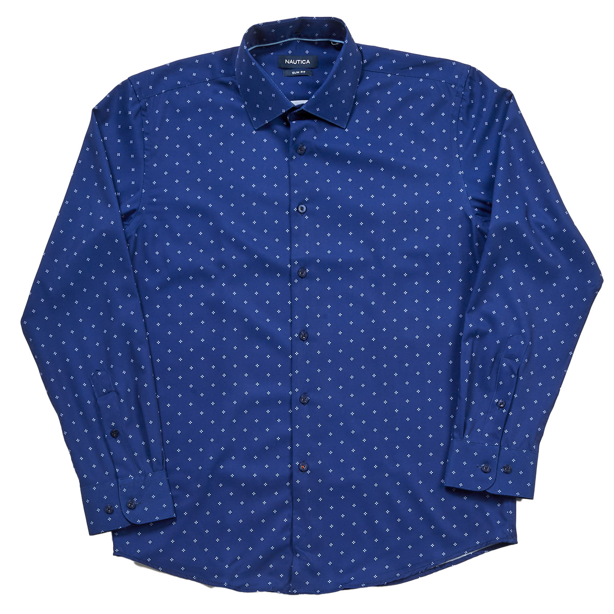 Mens Nautica Slim Fit Super Geometric Dress Shirt - Alexis Blue