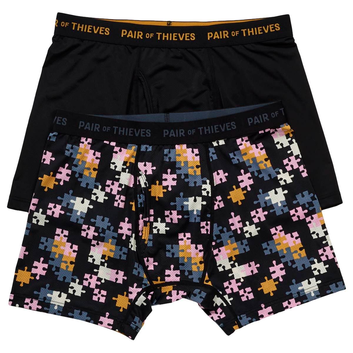 Mens Pair of Thieves 2pk. Superfit Puzzle Piece Boxer Briefs