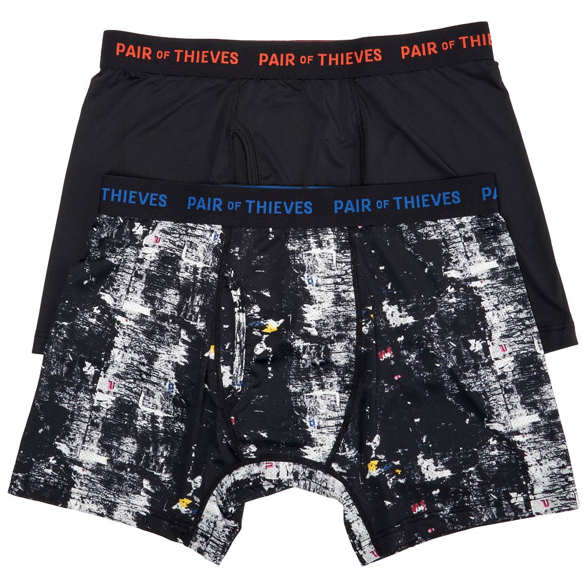 Mens Pair Of Thieves 2pk. Black Splatter Super Fit Boxer Briefs