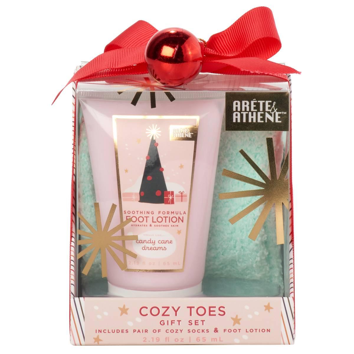 Arete & Athene Candy Cane Dreams Cozy Toes Gift Set