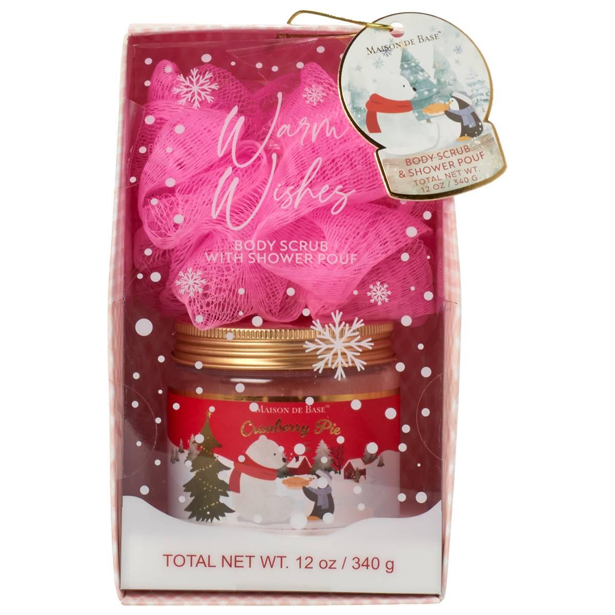 Maison De Base Body Scrub With Shower Pouf