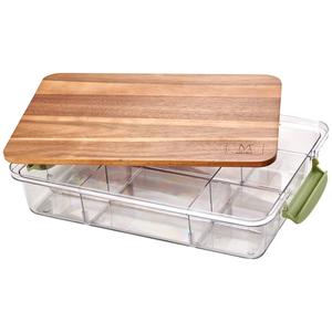 Medici 9 Section Snack Box w/ Acacia Serve Board alternate view