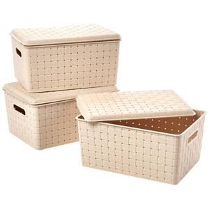 Core Home 3pk. Wheat Storage Basket Bin Set with Lids alternate view