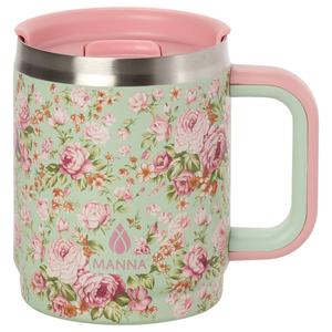 Manna Boulder 14oz. 3D Mint Floral Mug