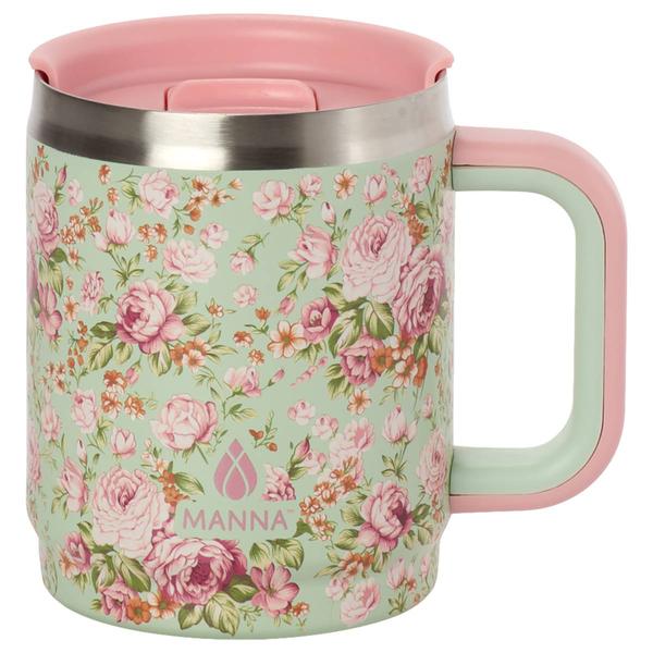 Manna Boulder 14oz. 3D Mint Floral Mug