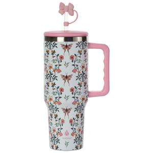 Agenda 40oz. 3D Pink Butterfly Travel Cup