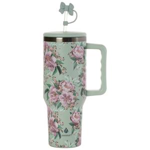 Agenda 40oz. Green Floral Travel Cup