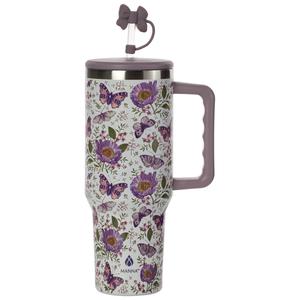 Agenda 40oz. 3D Purple Butterfly Travel Cup