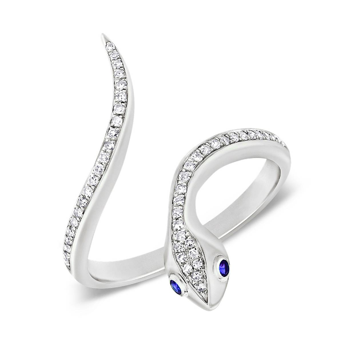 Diamond Classics(tm) 14kt. White Gold Diamond Snake Ring