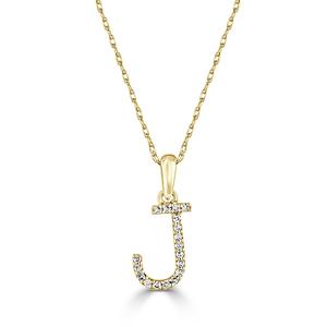 Diamond Classics(tm) 14kt. Gold Initial J Letter Necklace