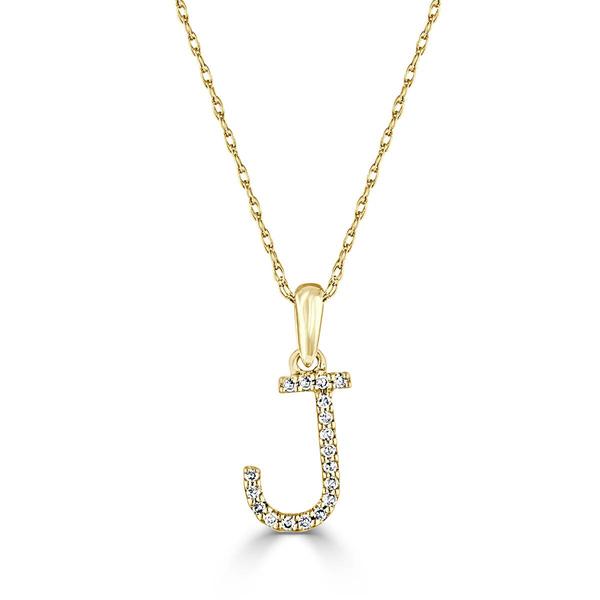 Diamond Classics(tm) 14kt. Gold Initial J Letter Necklace