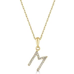 Diamond Classics(tm) 14kt. Gold Initial M Letter Necklace