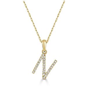 Diamond Classics(tm) 14kt. Gold Initial N Letter Necklace
